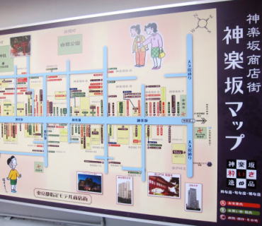 東西線神楽坂駅の出口マップ